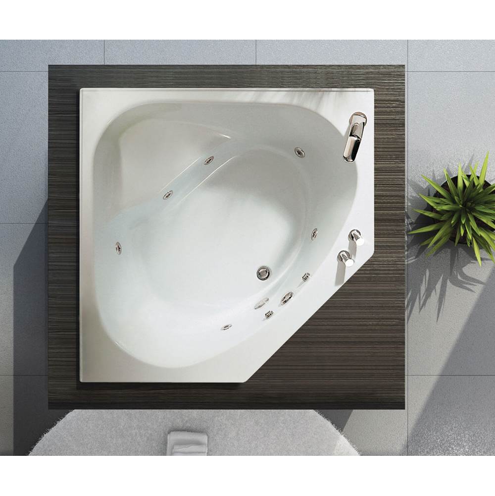 Maax Tandem II 6060 Acrylic Corner Center Drain Combined Whirlpool & Aeroeffect Bathtub in White