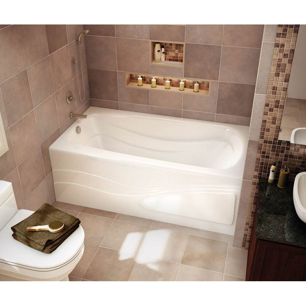 Maax Tenderness 6032 Acrylic Alcove Left-Hand Drain Combined Whirlpool & Aeroeffect Bathtub in White