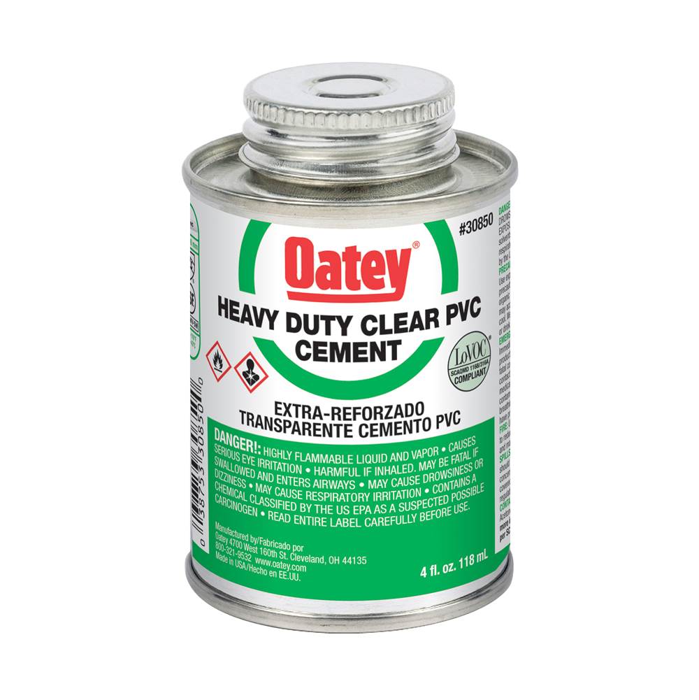 Oatey 4 Oz Pvc Heavy Duty Clear Cement
