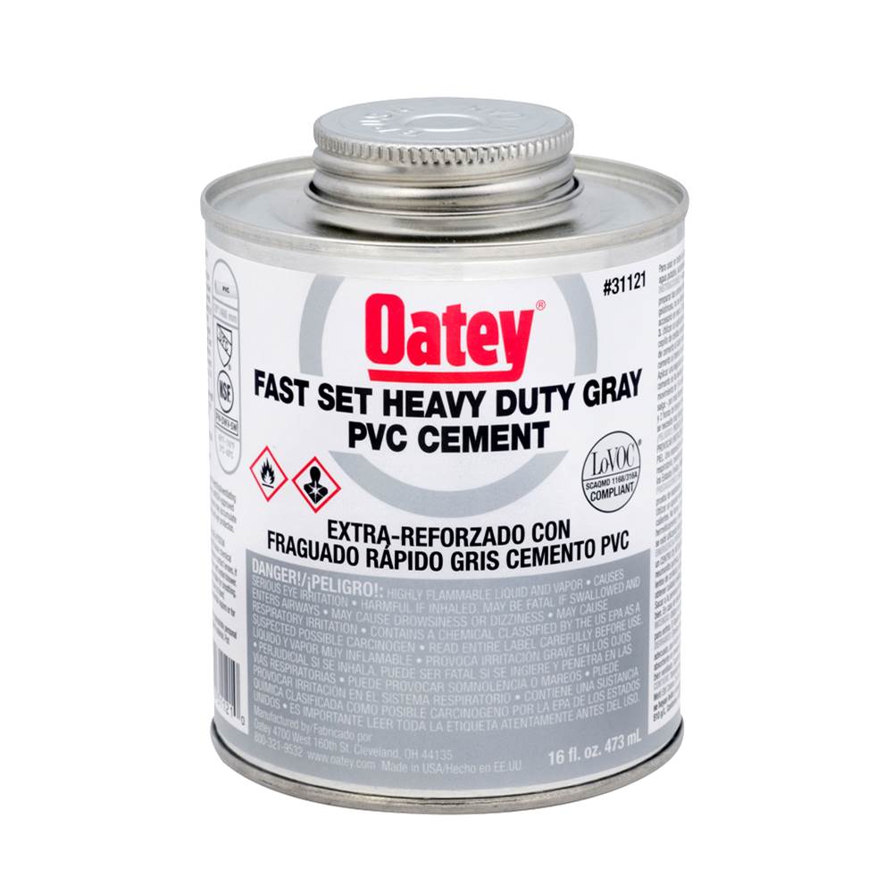 Oatey 16 Oz Pvc Cement Heavy Duty Gray Fast Set