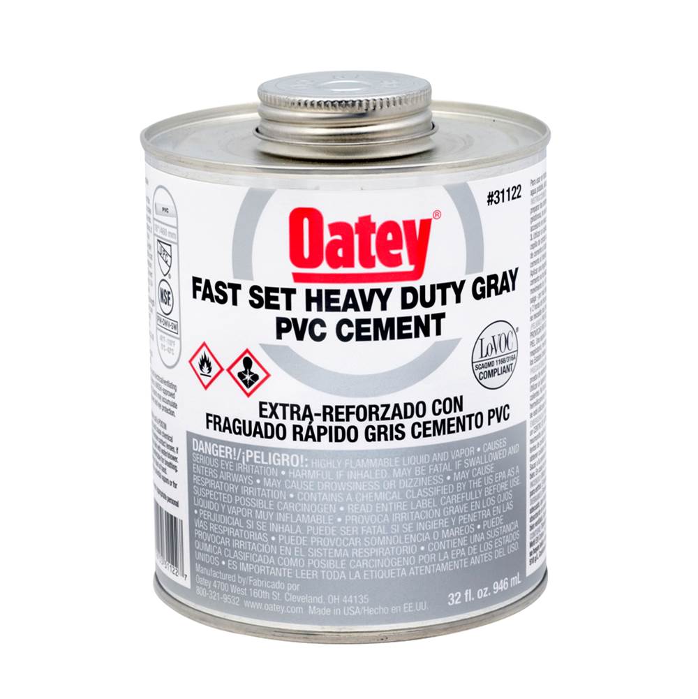 Oatey 32 Oz Pvc Cement Heavy Duty Gray Fast Set