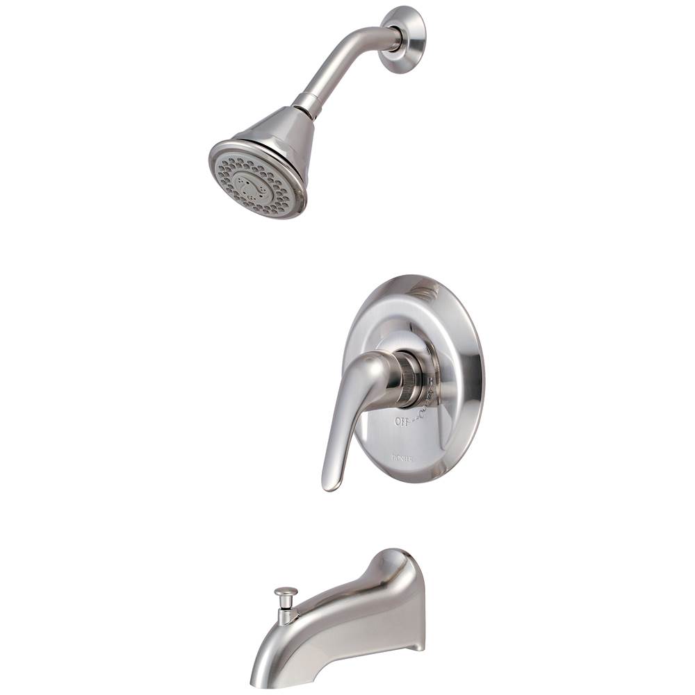 Pioneer Tub and Shower Trim Set-Legacy Lever Handle Combo Diverter Spout Four Func Shower-PVD BN