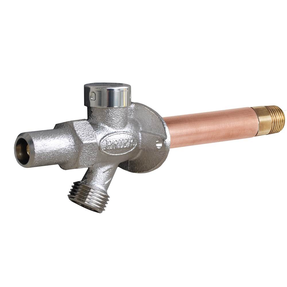 Prier Products P-264D 10'' Quarter Turn - Loose Key - Anti-Siphon Wall Hydrant - 1/2''Mptx1/2''Swt