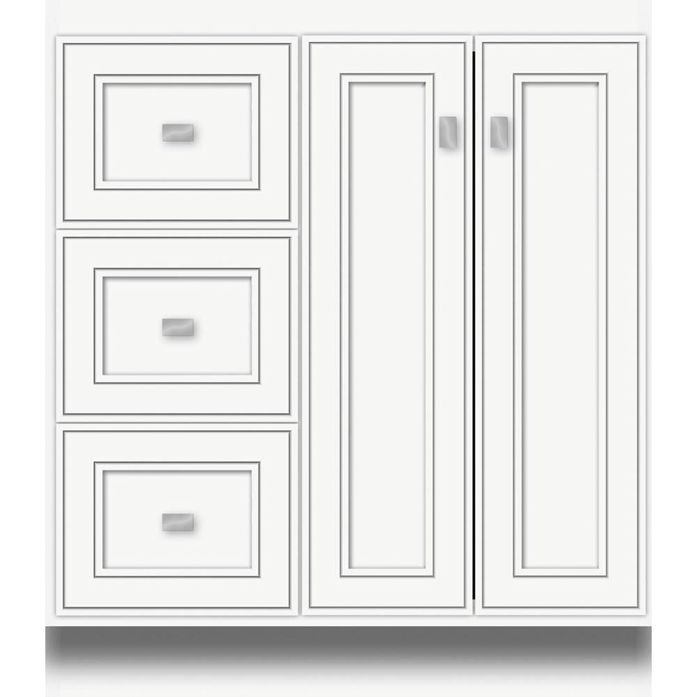 Strasser Woodenworks 30 X 21 X 34.5 Montlake View Vanity Deco Miter Sat White Lh