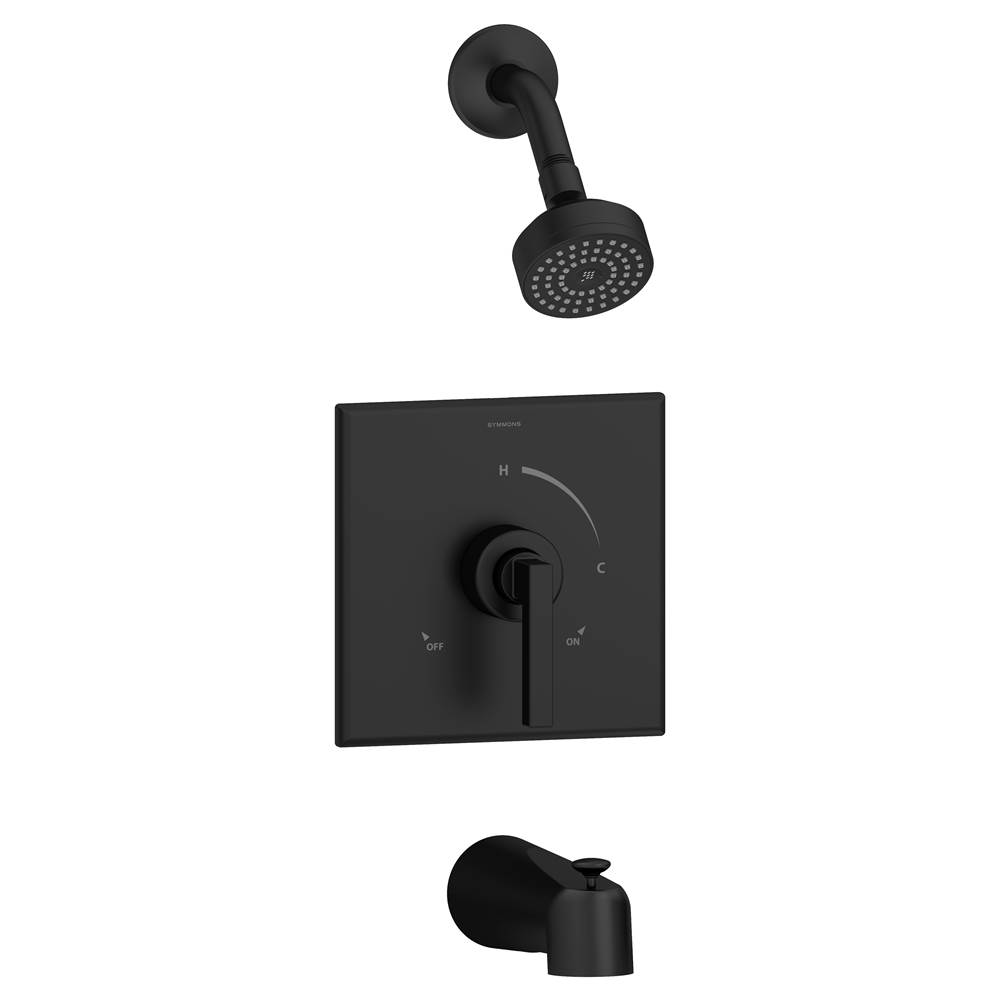 Symmons Duro Single Handle 1-Spray Tub and Shower Faucet Trim in Matte Black - 1.5 GPM (Valve Not Included)