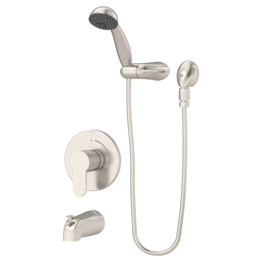 Symmons Identity Single Handle 1-Spray Tub and Hand Shower Trim in Satin Nickel - 1.5 GPM (Valve Not Included)
