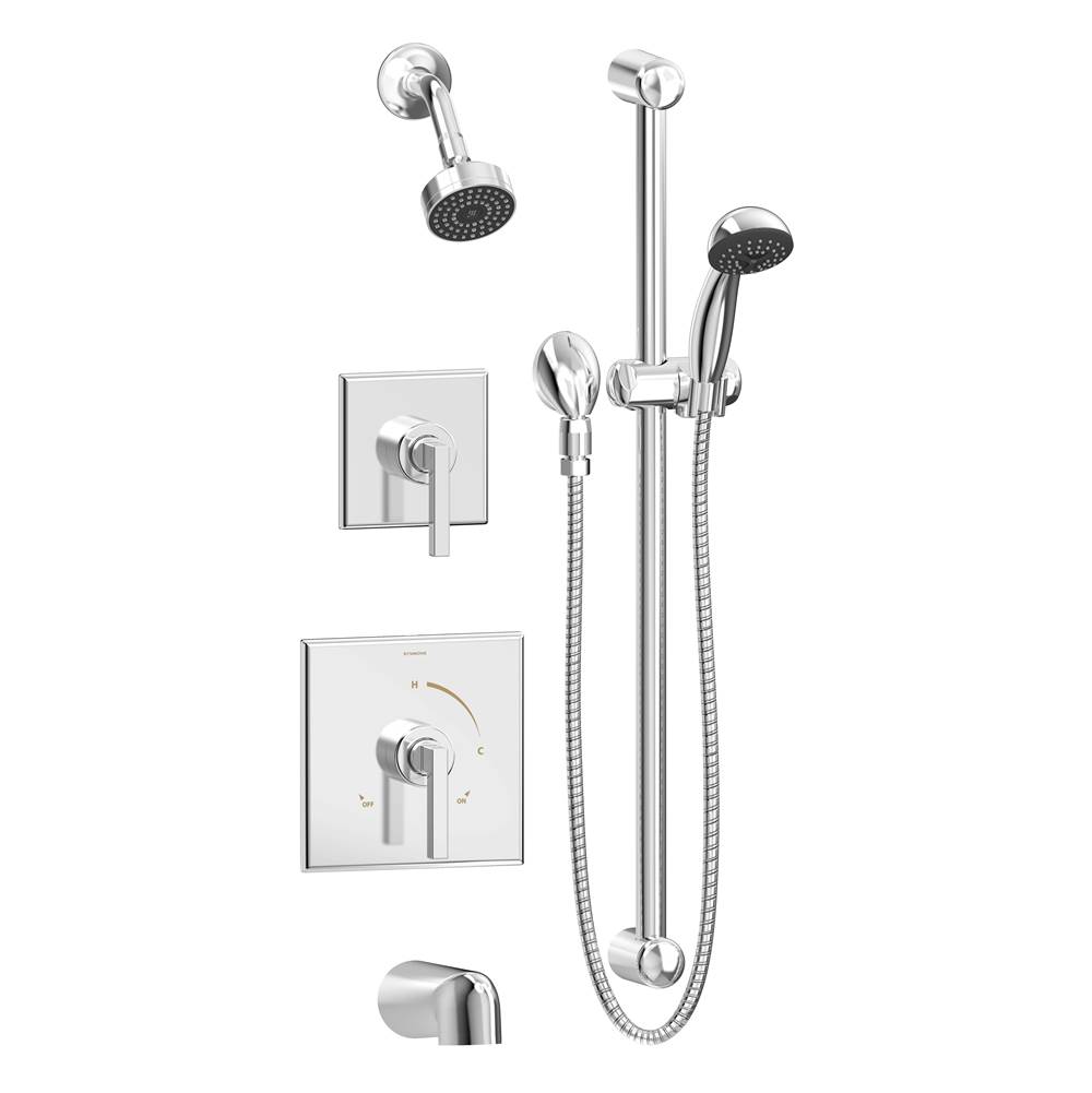 Symmons Duro 2-Handle Tub and 1-Spray Shower Trim with 1-Spray Hand Shower in Polished Chrome (Valves Not Included)