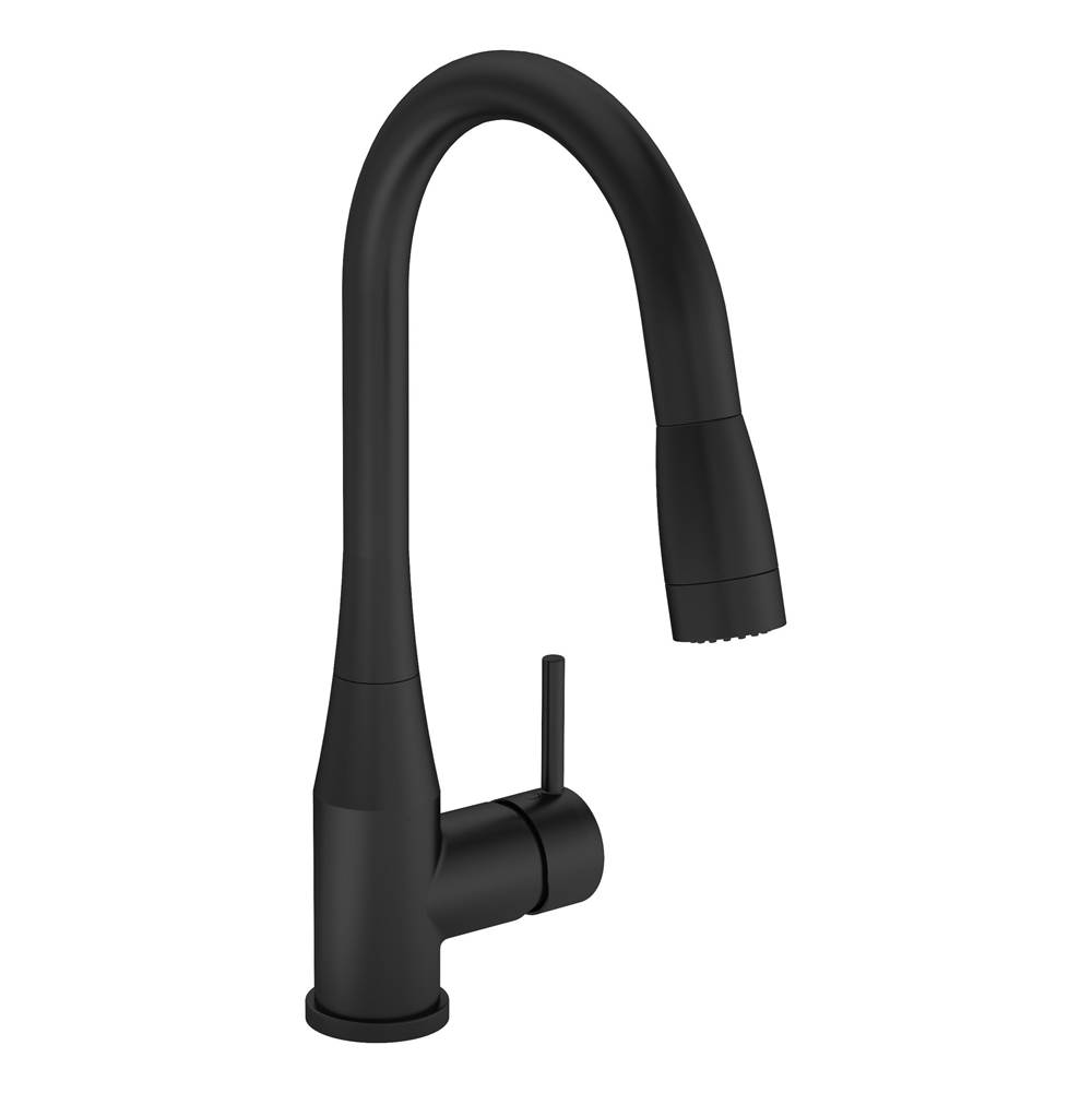 Symmons Sereno Single-Handle Pull-Down Sprayer Kitchen Faucet in Matte Black (1.5 GPM)