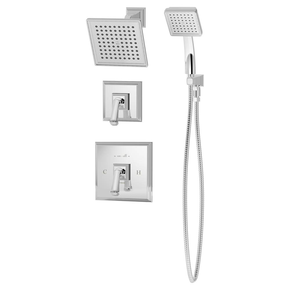 Symmons Oxford 2-Handle 1-Spray Shower Trim with 1-Spray Hand Shower in Polished Chrome (Valves Not Included)