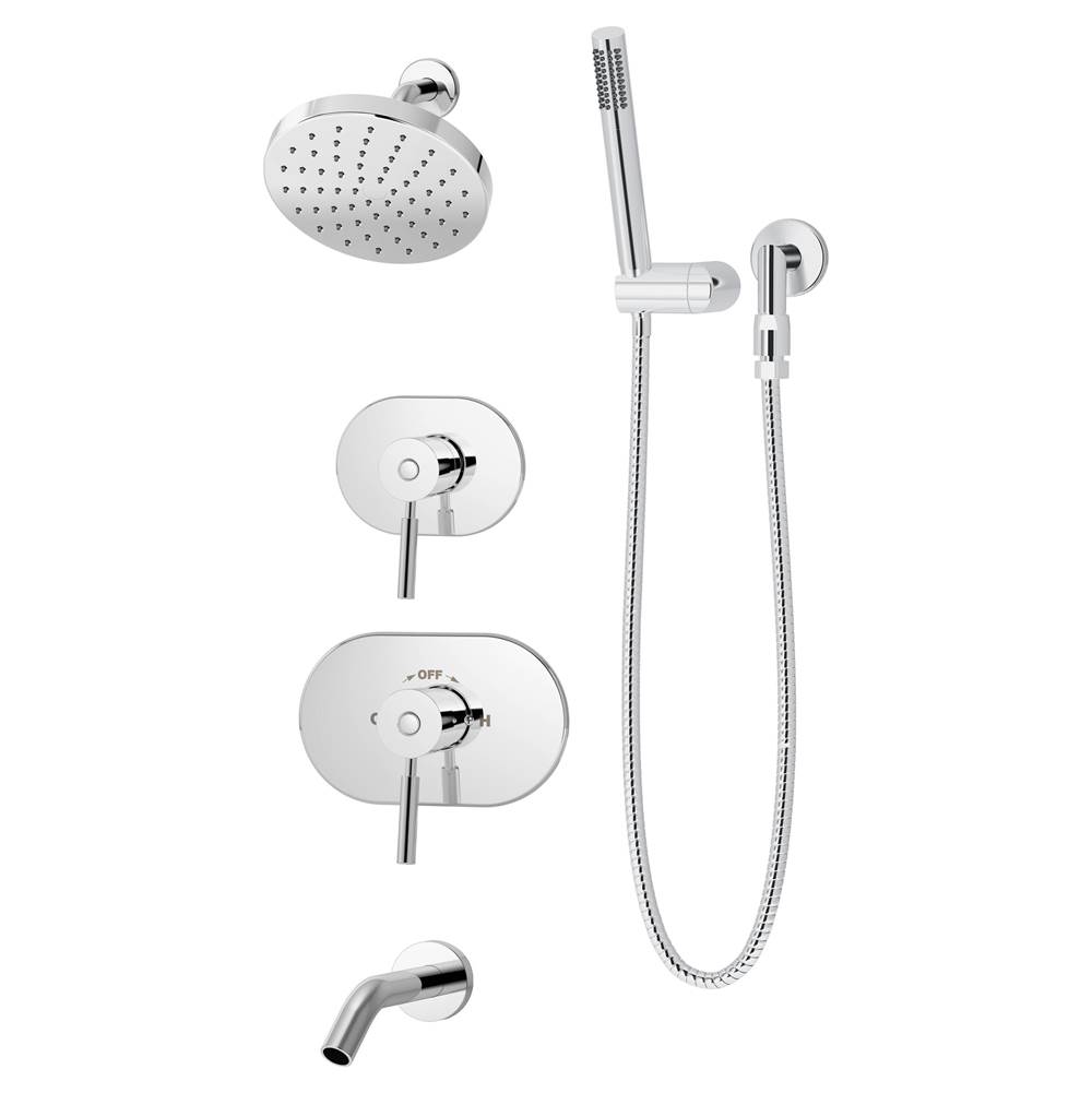 Symmons Sereno 2-Handle Tub and 1-Spray Shower Trim with 1-Spray Hand Shower in Polished Chrome (Valves Not Included)