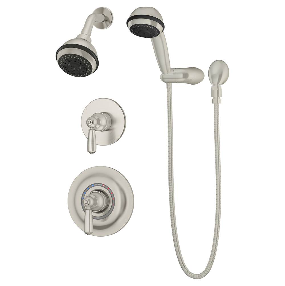 Symmons Allura 2-Handle 3-Spray Shower Trim with 3-Spray Hand Shower in Satin Nickel (Valves Not Included)