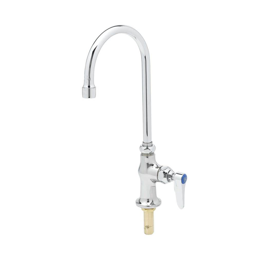 T&S Brass Single Pantry Faucet, Deck Mount, Swivel/Rigid Gooseneck, 2.2 gpm Aerator, Lever Handle