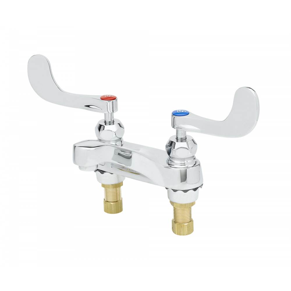 T&S Brass Lavatory Faucet, 4'' Deck Mount, Ceramas, 0.5 GPM Non-Aerated Outlet, 4'' Wrist Handles