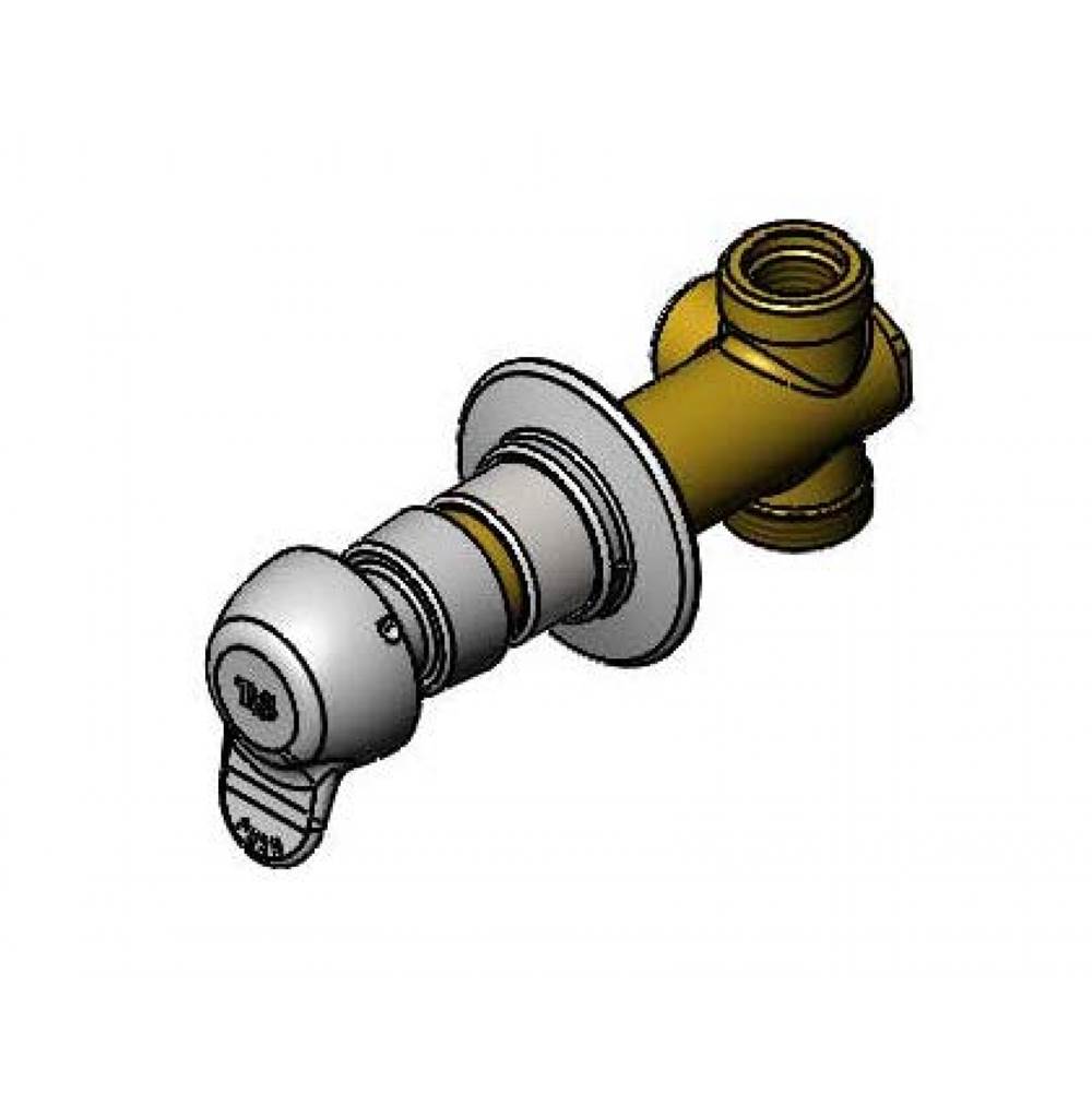T&S Brass Concealed Straight Valve, Slow Self-Closing, Pivot Action Metering