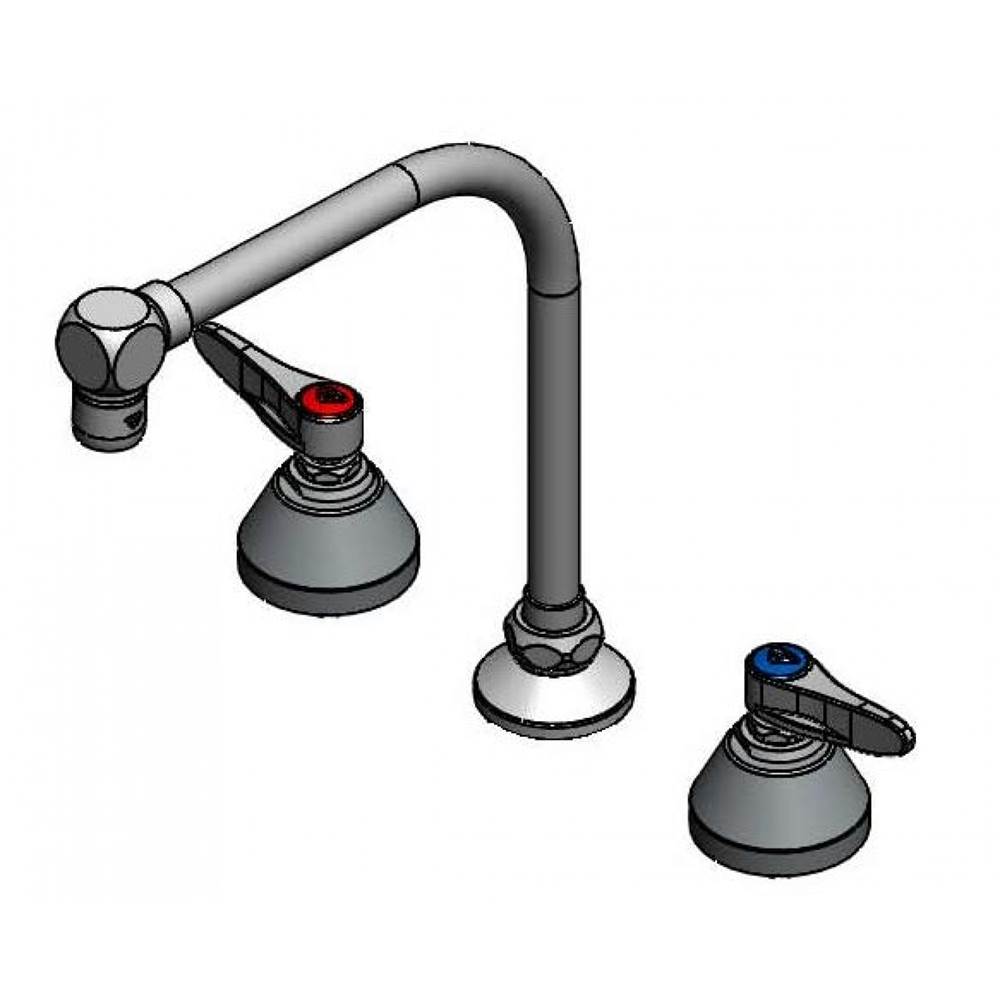 T&S Brass Lavatory Faucet, 8'' Concealed Body, High-Arc Gooseneck & 2.2 gpm Aerator, Lever Handles