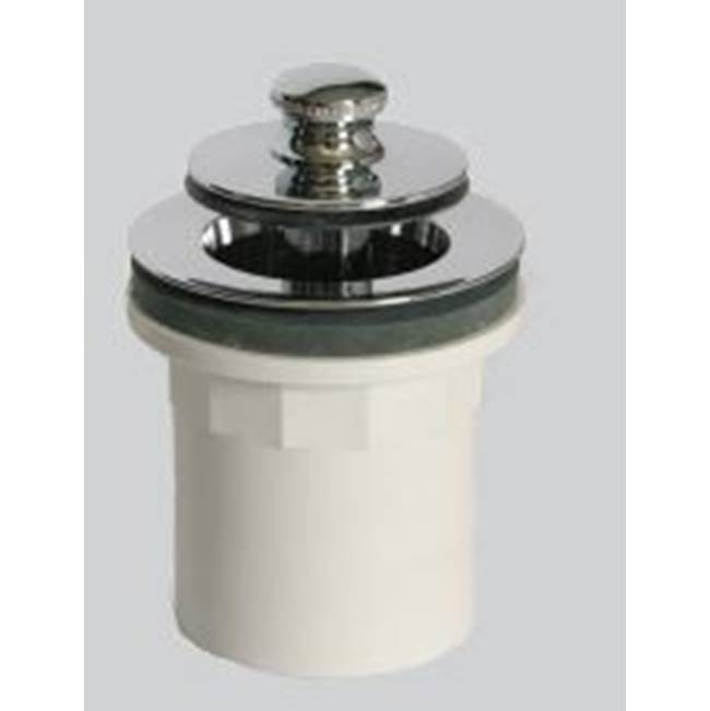 Watco Manufacturing Push Pull Tub Closure W/Plastick Stopper And Knob Zinc Body Sch 40 Pvc Chrome Plated
