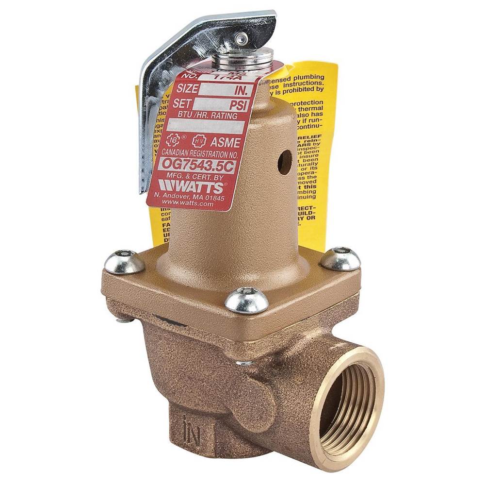 Watts 1 In Bronze Boiler Pressure Relief Valve, 105 psi, Threaded Female Connections