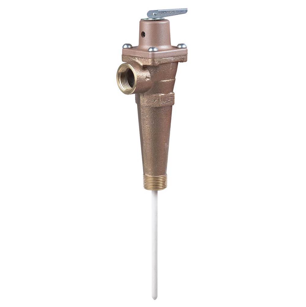 Watts 1 In Bronze Automatic Reseating Temp And Pressure Relief Valve, 125 psi, 210 degree F, Test Lever, Extended Shank, 3 In Thermostat
