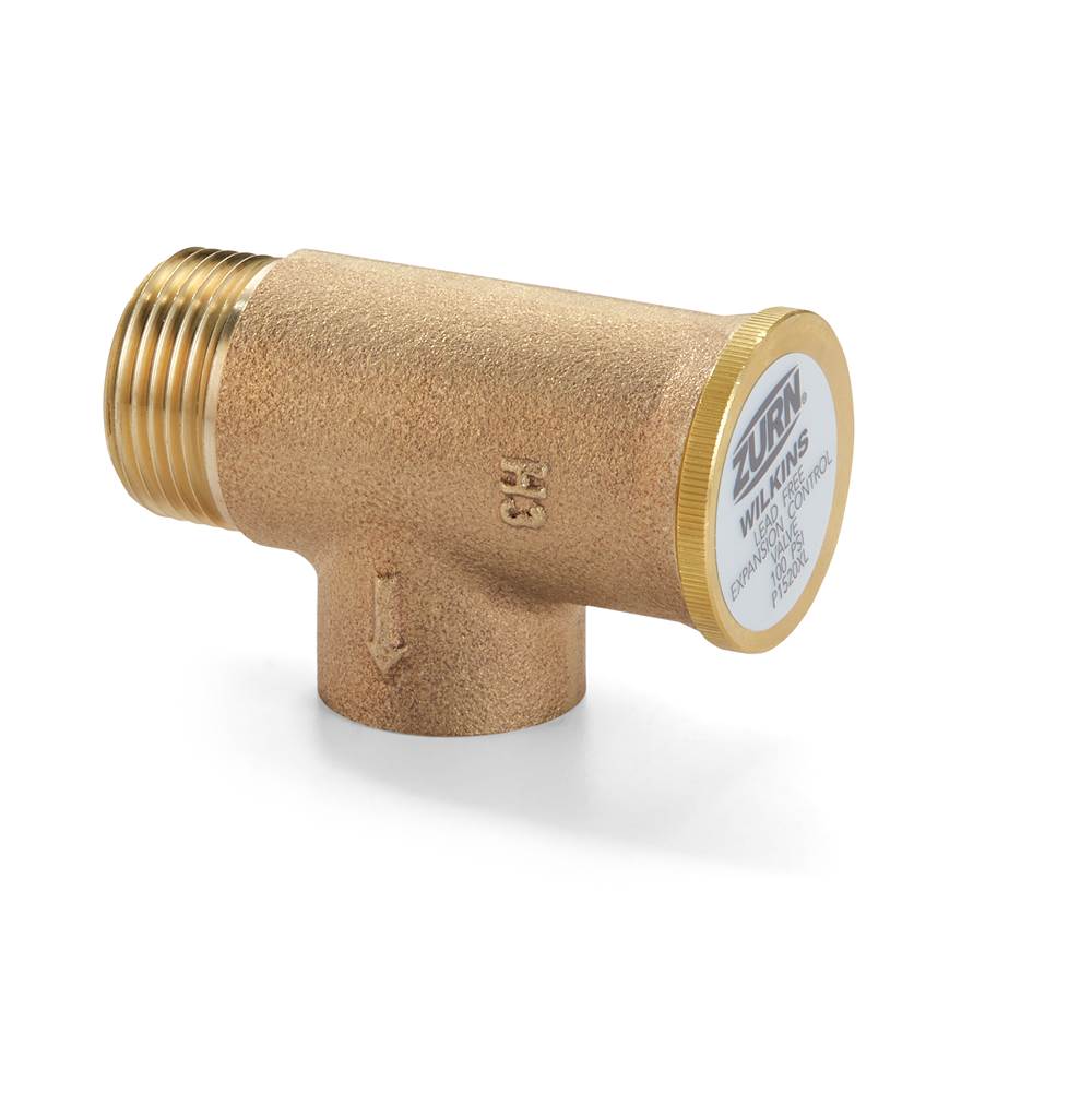 Zurn Industries 3/4'' P1550XL Pressure Relief Valve preset at 125 psi, and male NPT inlet and female NPT outlet connections
